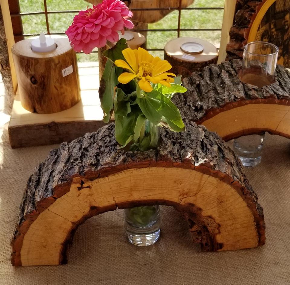 Rustic Wood Plant Holders