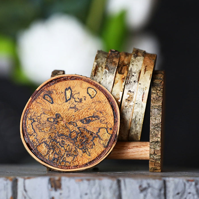 Natural Tree Wood Beverage Coaster Holder | Wood Beverage Drink Coaster Stand | Rustic Tree Wood Gifts