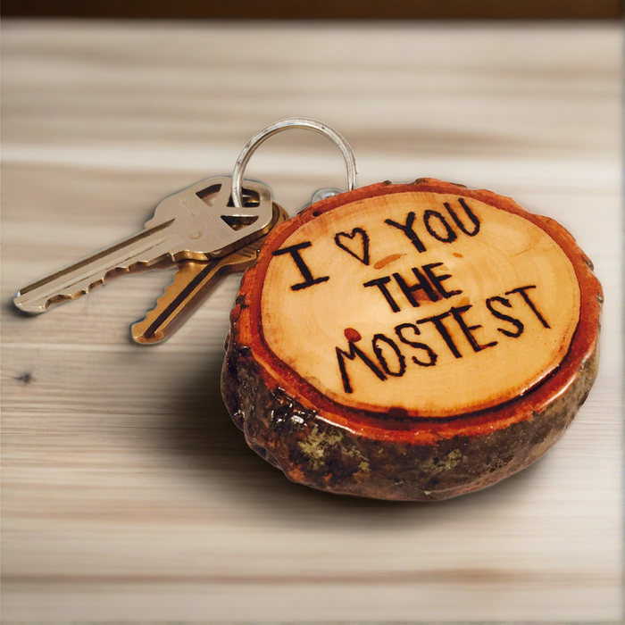 Customizable Wood Sealed Keychain or Bag Tag