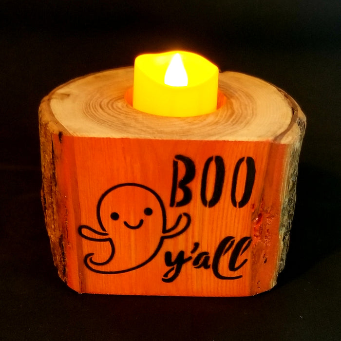 Boo Ya'll Ghost Candle Holder