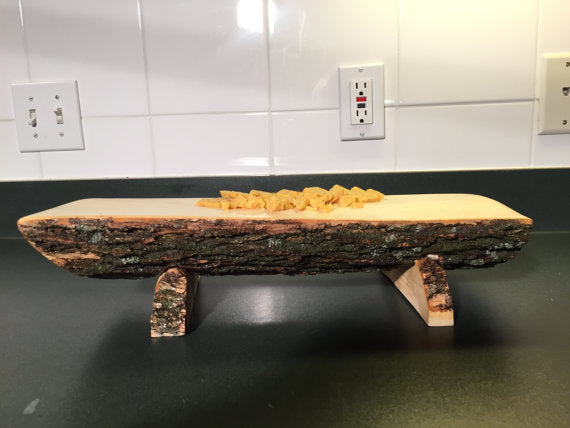 Half Log Serving Tray Horizontal