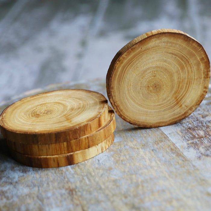 Barkless Natural Tree Wood Coasters (4-Pack)
