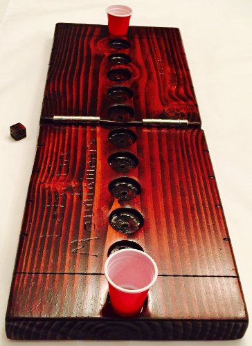 Football Drinking Game Made Out of Natural Solid & Stained Hardwood