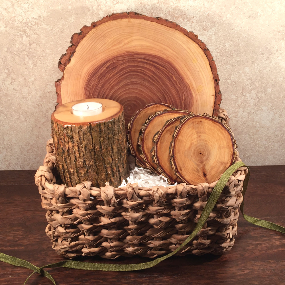 Natural Handmade Wood Gift Baskets