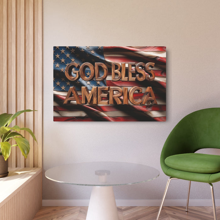 Wood Carved American Flag Metal Art Sign - Rustic Home Decor, Patriotic Wall Art, Gift for Veterans, 4th of July Decoration, Americana Decor