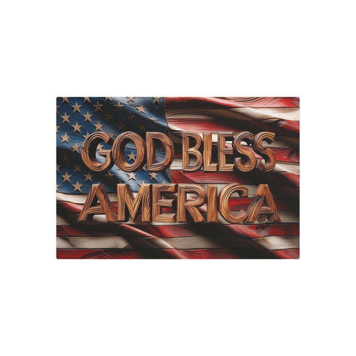 Wood Carved American Flag Metal Art Sign - Rustic Home Decor, Patriotic Wall Art, Gift for Veterans, 4th of July Decoration, Americana Decor