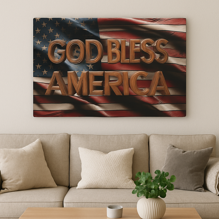 Wood Carved American Flag Metal Art Sign - Rustic Home Decor, Patriotic Wall Art, Gift for Veterans, 4th of July Decoration, Americana Decor