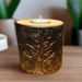 Tree Engraved Bark Log Candle Holder