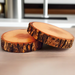 Jumbo Sized Natural Tree Wood Coasters with Bark (2-Pack)