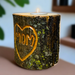 I Love Mom Carved Heart Wood Candle Holder