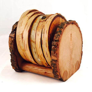 Natural Tree Wood Beverage Coaster Holder