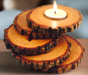 Spiral Tiered Tea Light Wood Candle Holder