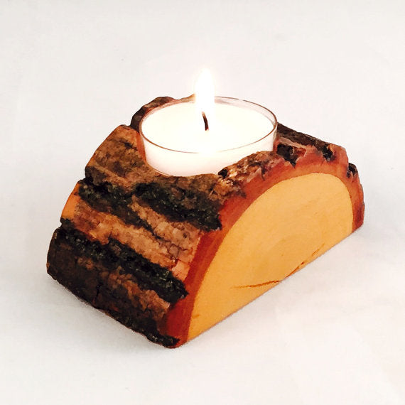 One and Only Half Log Candle Holder
