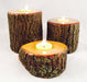 Wood Log Candle Holders