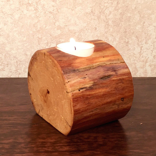 Barkless Wood Candle Holder