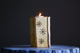 White Birch Wood Snowflake Candle Holders