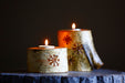 White Birch Wood Snowflake Candle Holders