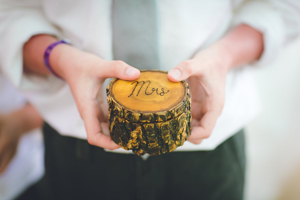 Natural Wood Wedding Ring Holders