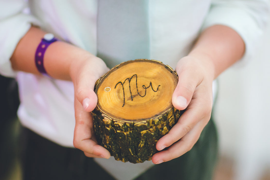 Natural Wood Wedding Ring Holders