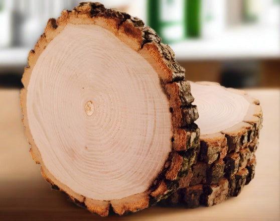 Natural Wood Coasters | With Bark | Tree Wood | ManMadeWoods — ManMade ...