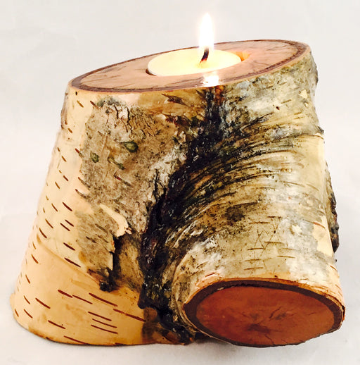 Birch Wood Candle Holder