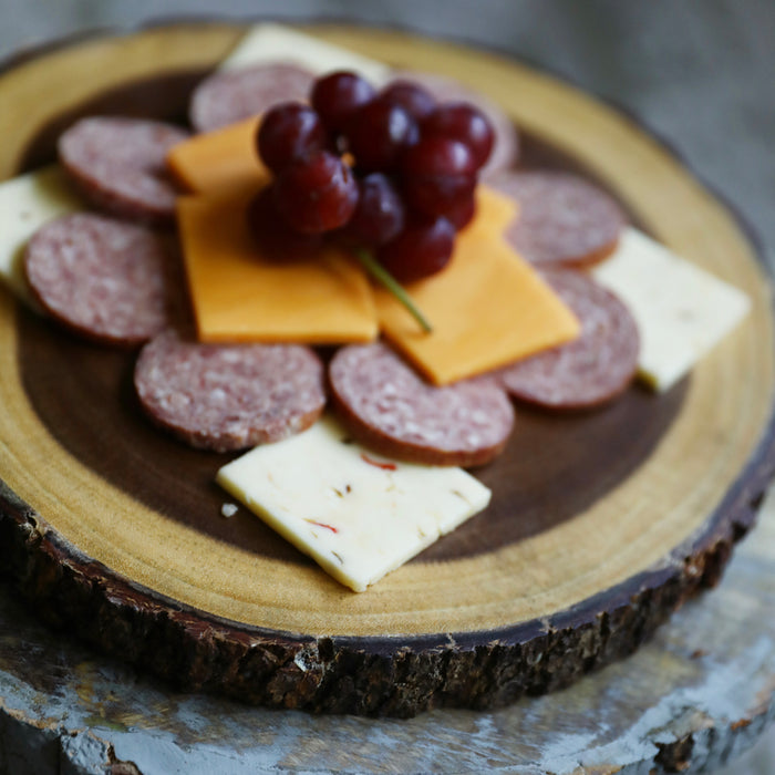 Tree Wood Round Cutting Board & Serving Tray with Bark