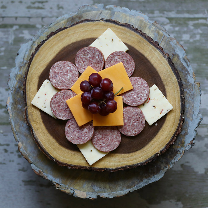 Tree Wood Round Cutting Board & Serving Tray with Bark