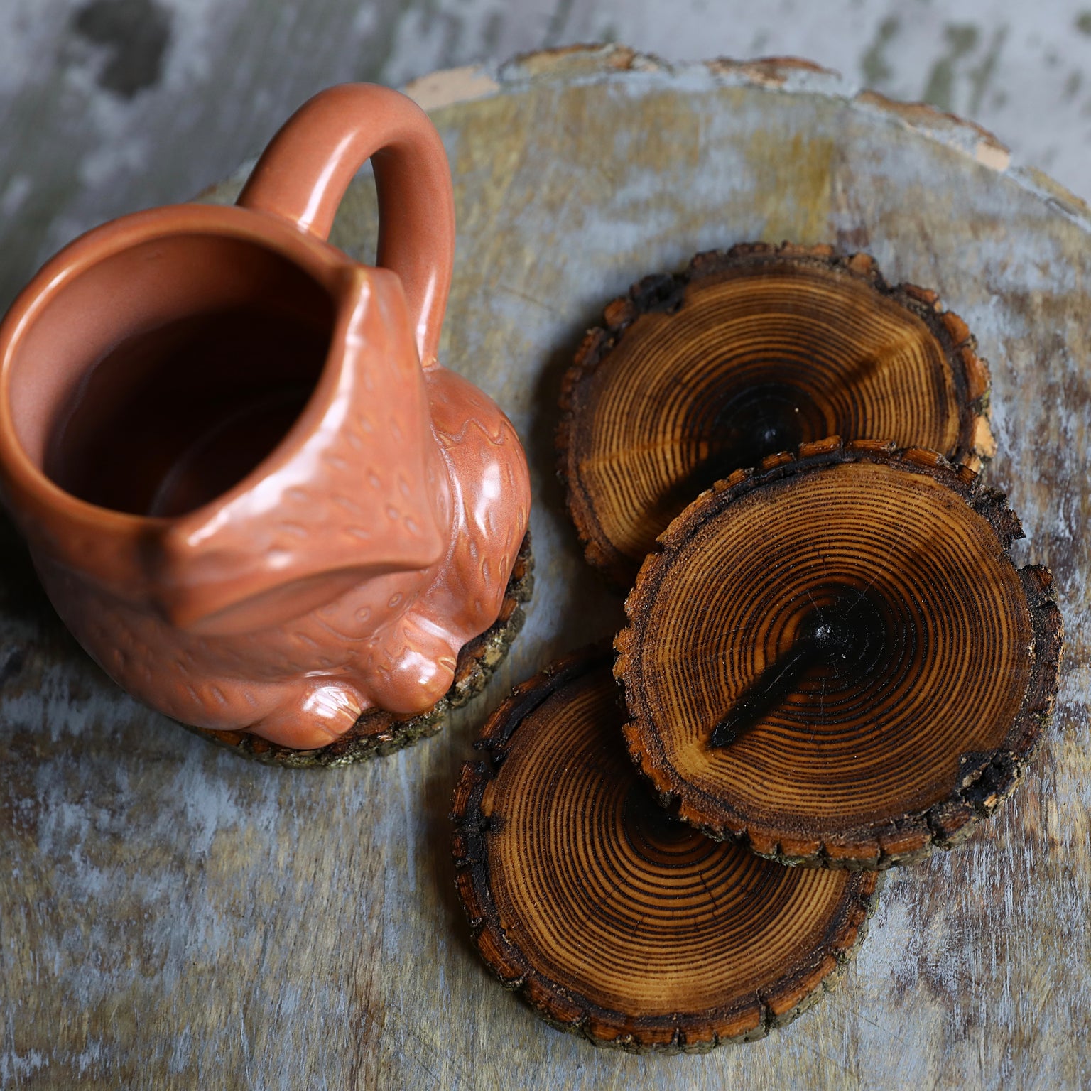 Natural Wood Coasters | With Bark | Tree Wood | ManMadeWoods — ManMade ...