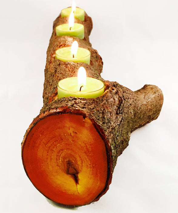 Wood Branch Candle Holder