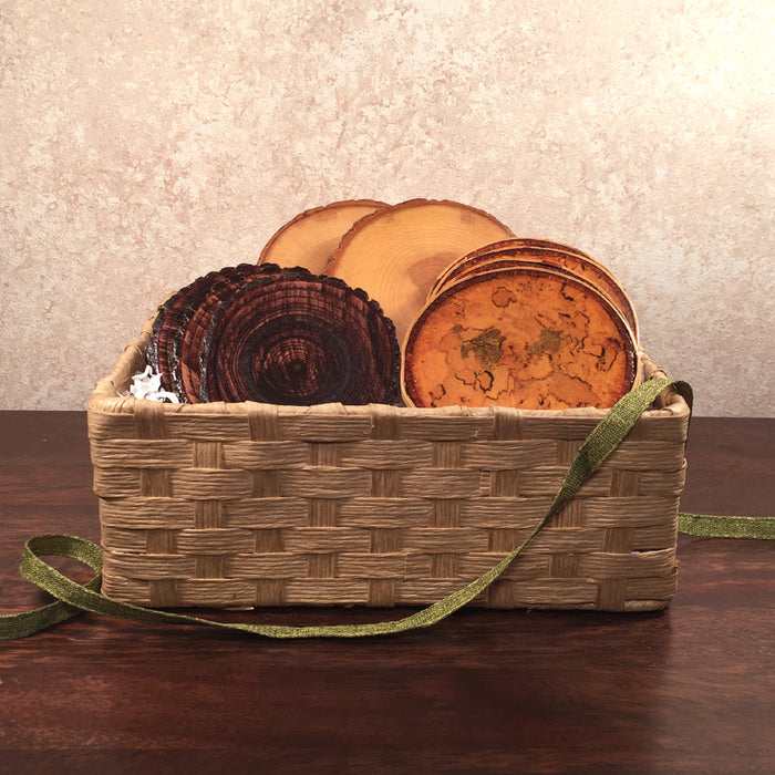 Wood Coaster Assortment Gift Basket